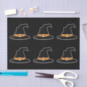 Papel De Seda Sombreros de Bruja Naranja Patrón de Halloween