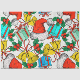 Papel De Seda Sombreros, regalos y campanas de Santa