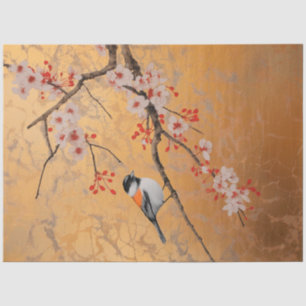 Papel De Seda Songbird escribe sobre flores de cerezo