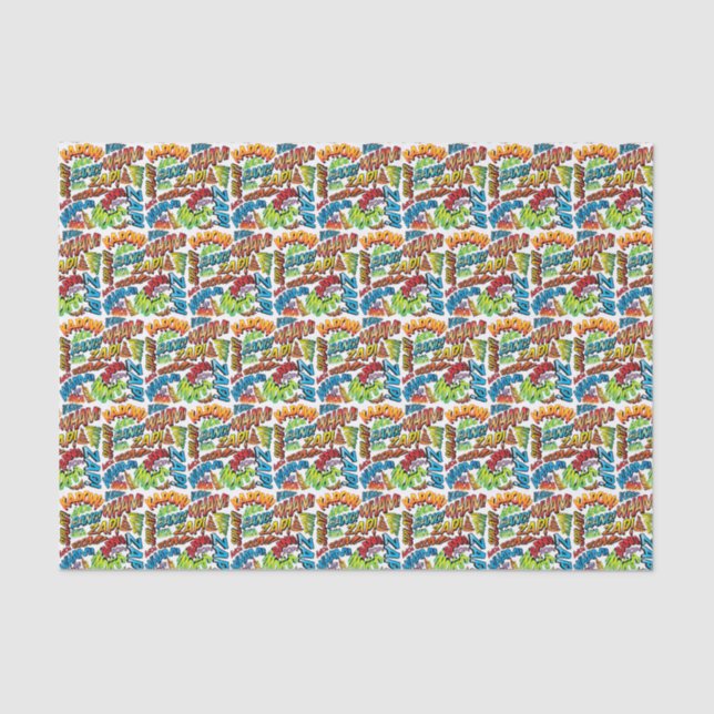 Papel De Seda Sonidos Pop Art de Cómics (Anverso)