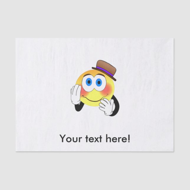 Papel De Seda Sonriente con personalizado gorra (Anverso)