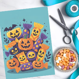 Papel De Seda Sonrientes Jack-O'-Lanterns Sombrerosa Candy Hallo
