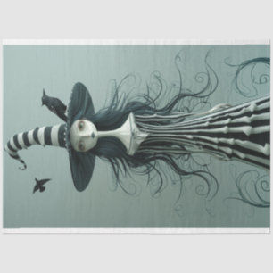 Papel De Seda Sorceress Skull Lady Decoupage