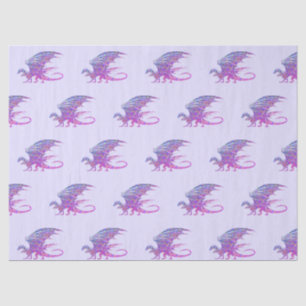 Papel De Seda Sorprendente Dragón Mosaico Púrpura