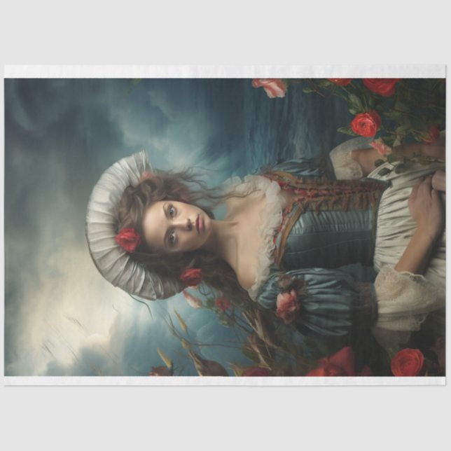 Papel De Seda Southern Bell lady en azul (Anverso)