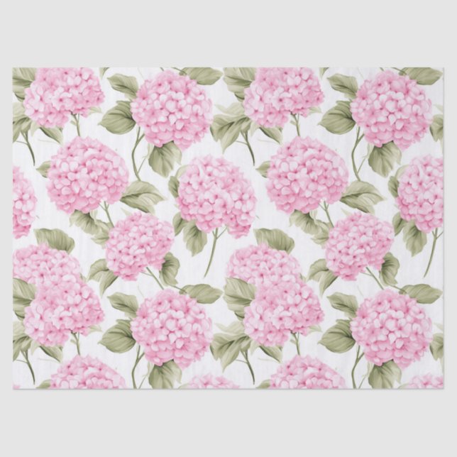 Papel De Seda Southern Pink Hydrangea Tissue Paper (Anverso)