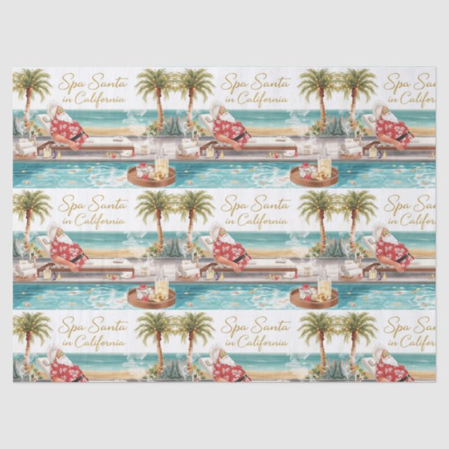 Papel De Seda Spa Santa en LA – Feliz Navidad  (Anverso)