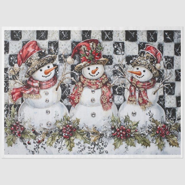 Papel De Seda Sparkle Snowman (Anverso)