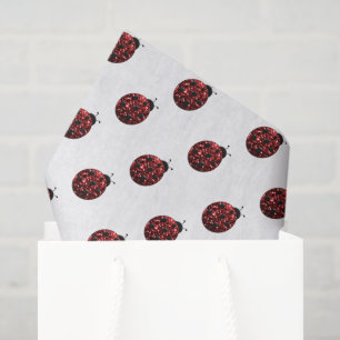 Papel De Seda Sparkling red sparkke Ladybird Ladybug patrón