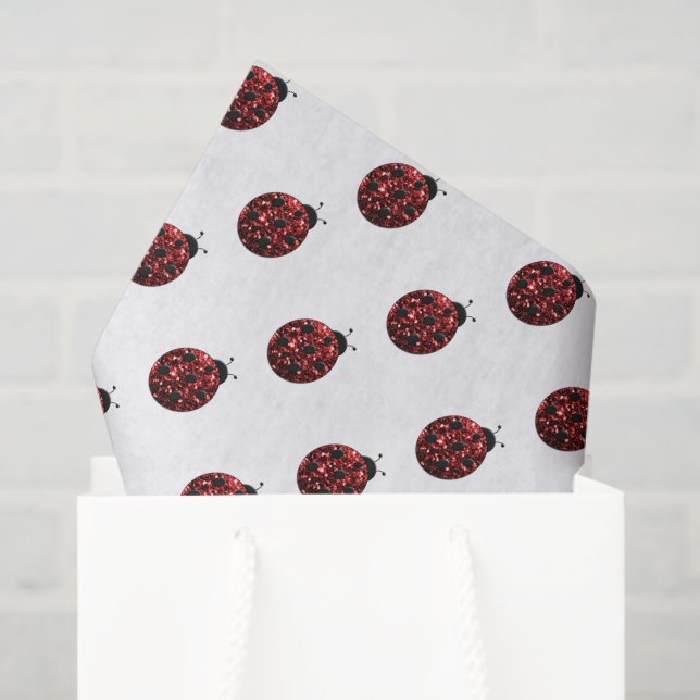Papel De Seda Sparkling red sparkke Ladybird Ladybug patrón (Bolsa de regalo)