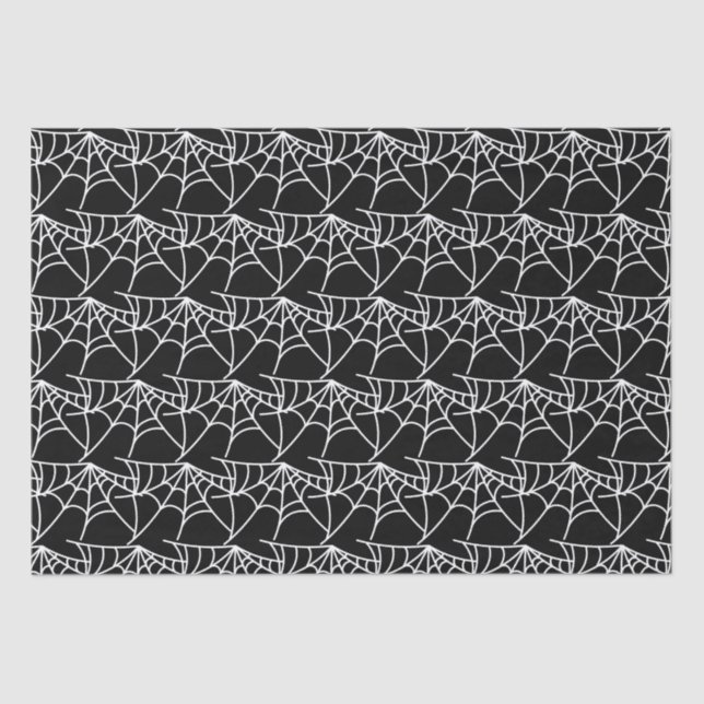 Papel De Seda Spider Webs Halloween Black Pattern Spooky (Anverso)