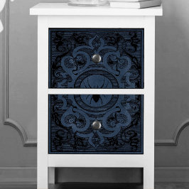 Papel De Seda Spider Witch | Dusty Slate Blue Spiderweb Flourish