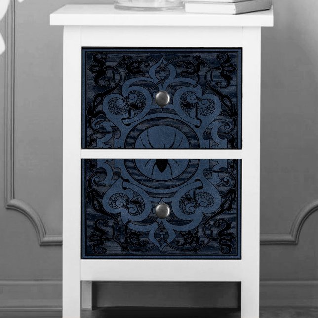 Papel De Seda Spider Witch | Dusty Slate Blue Spiderweb Flourish (Subido por el creador)