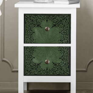 Papel De Seda Spider Witch   Sage Green Spiderweb Flourish