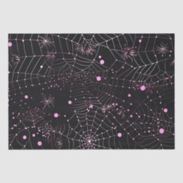 Papel De Seda Spiderwebs y puntos de Halloween negro moderno