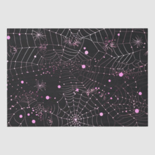 Papel De Seda Spiderwebs y puntos de Halloween negro moderno