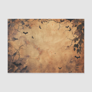 Papel De Seda Spookly Flying Bat Autumn Leaf Halloween Decoupage