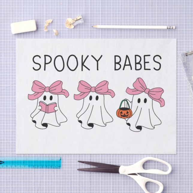 Papel De Seda Spooky babes cute ghost (Artesanía)
