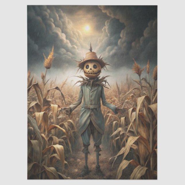 Papel De Seda Spooky Gothic Scarecrow Fantasy  (Anverso)