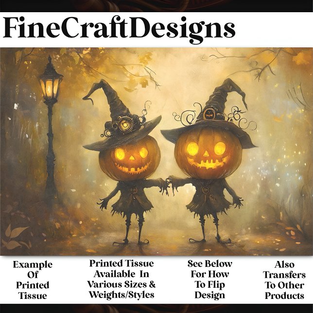 Papel De Seda Spooky Halloween Pumpkin Witts AA9 Decoupage (Subido por el creador)