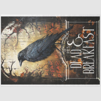 Papel De Seda Spooky Raven Vintage Decoupage