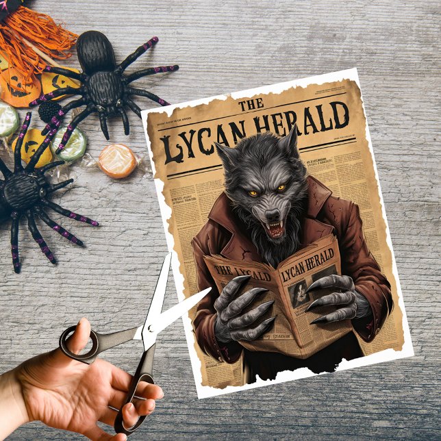 Papel De Seda Spooky Werewolf Vintage Halloween (Subido por el creador)