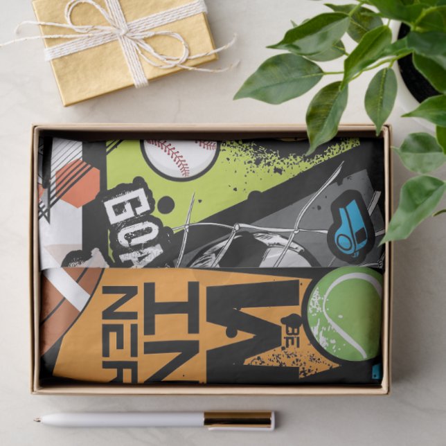 Papel De Seda Sport Pattern With Balls (Regalo )