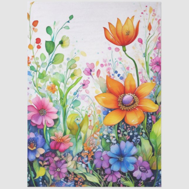 Papel De Seda Spring Floral Colourful Tissue Paper (Anverso)