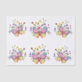 Papel De Seda Spring Flowers & Butterflies Decoupage
