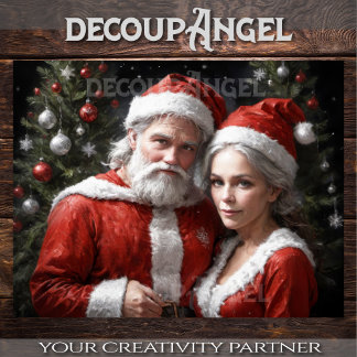 Papel De Seda Sr. y Sra. Claus - Decoupage -