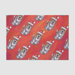 Papel De Seda St. Bernard en patrón Gorra en rojo