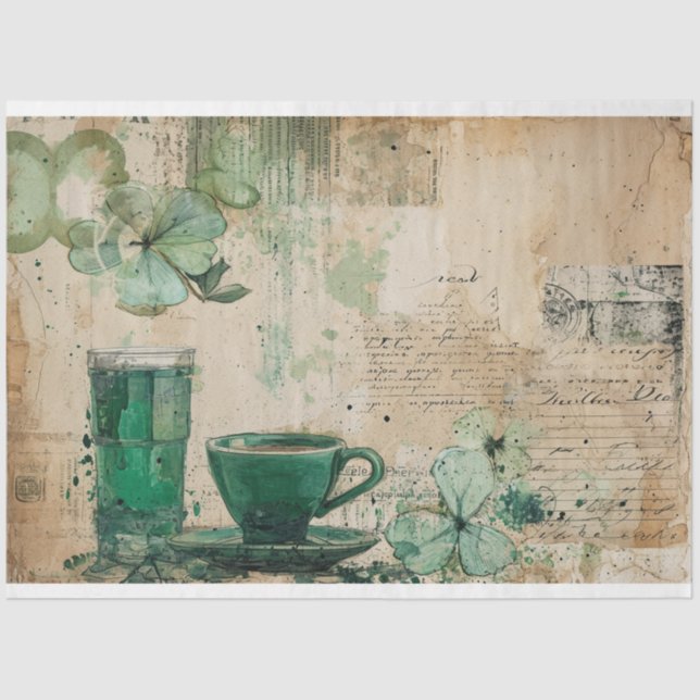 Papel De Seda St. Patrick Coffee Celtic se produce en hues de ép (Anverso)