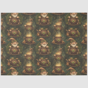 Papel De Seda St. Patrick Gnome Magic Cauldron Dark Wood