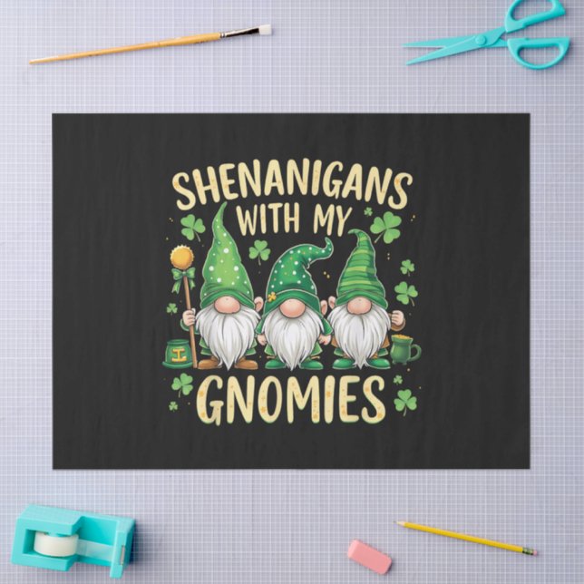 Papel De Seda St Patrick’s Day Lucky Shamrock Gnome  (Artesanía)