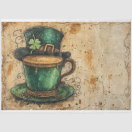 Papel De Seda St. Patrick Whimsical Coffee Green Tales