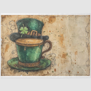 Papel De Seda St. Patrick Whimsical Coffee Green Tales