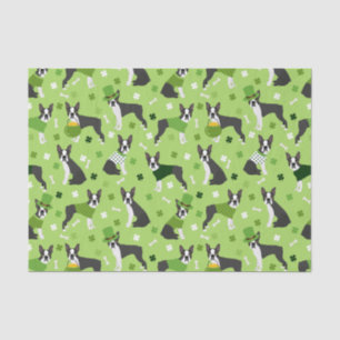 Papel De Seda St. Patrick's Day Boston Terrier