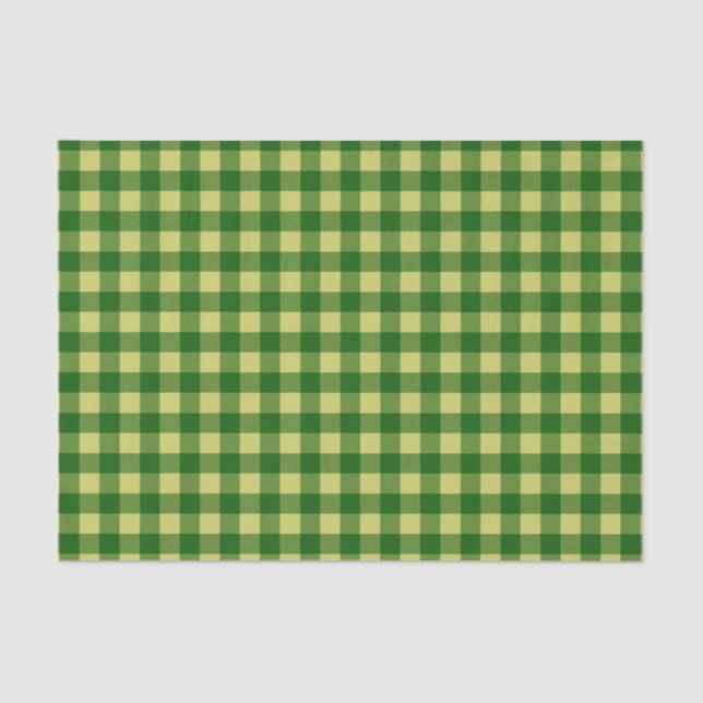 Papel De Seda St Patricks Day Green Yellow Buffalt Plaid (Anverso)
