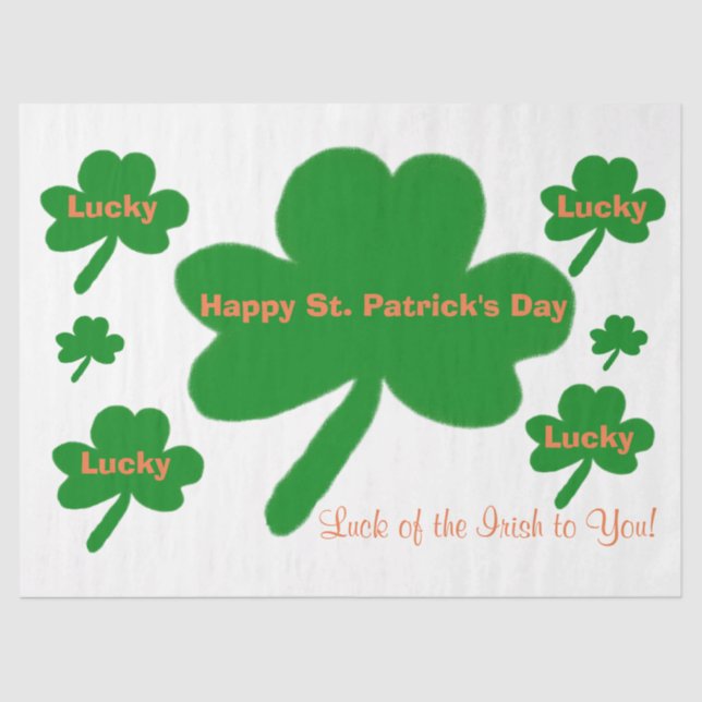 Papel De Seda St. Patrick's Day Lucky Shamrock (Anverso)
