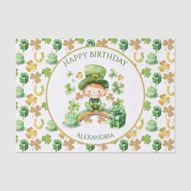 Papel De Seda St Patricks Lucky One First Birday (Anverso)