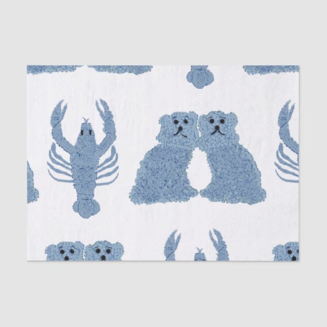 Papel De Seda Staffordshire Dogs Lobster Ginger Jars (Anverso)