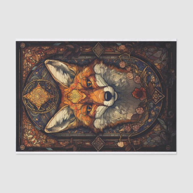 Papel De Seda StainGlass Red Fox 2 (Anverso)