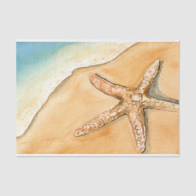 Papel De Seda Starfish acuático En La Playa (Anverso)