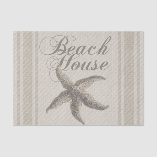 Papel De Seda Starfish Beach House Seashore Coastre (Anverso)