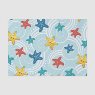 Papel De Seda Starfish en Swirly Ocean
