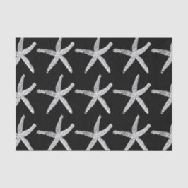Papel De Seda Starfish Pattern Beach Navidades Guay blanco negro