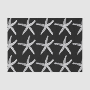 Papel De Seda Starfish Pattern Beach Navidades Guay blanco negro