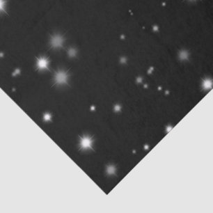 Papel De Seda Starlight Sparkles Black and White Stars