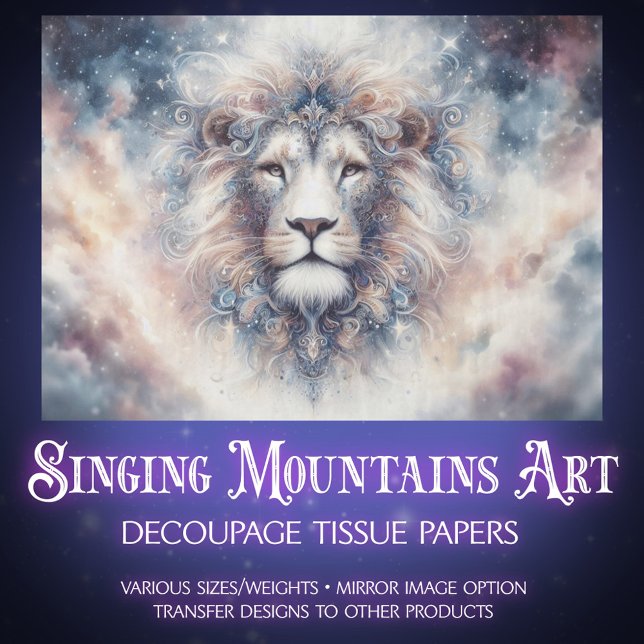 Papel De Seda Starlit Majesty Royal Lion Decoupage (Subido por el creador)