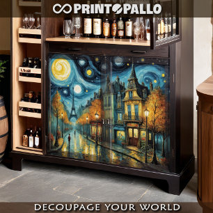 Papel De Seda Starry night in Paris - A tribute to V. Van Gogh